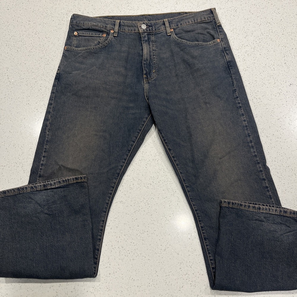 Levi's Men's Bootcut Jeans Dark Wash Blue Mid Rise 5-Pocket Zip/Button 36/32
